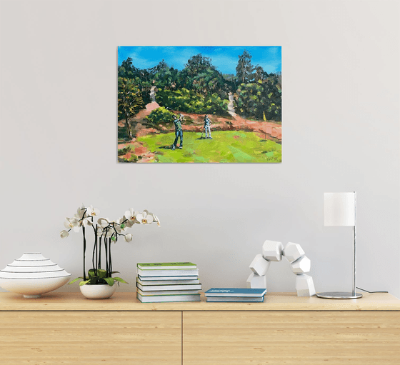 Golfers at Burley, New Forest (Plein Air)