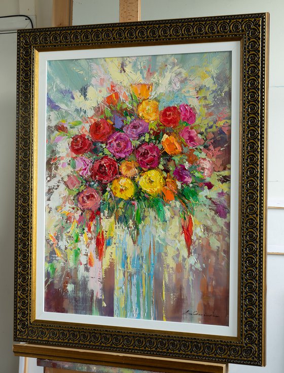 'Winter Roses' Framed