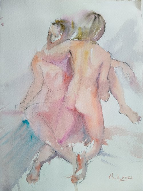 NUDE.01 20210811 (Two nude women back) by Irina Bibik-Chkolian