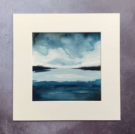 Moody Beach - mounted ready to frame