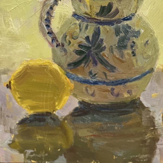 Backlit flowers and lemons