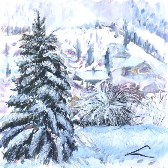 Les Gets in snow