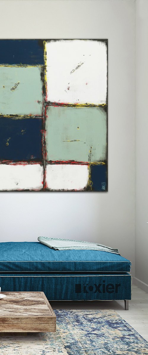 Vertical Abstract Painting - Abstract Lots - 90x110cm - Ronald Hunter - 15J by Ronald Hunter