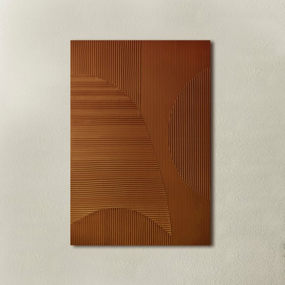 "Copper Field 5" Copper abstract textured art