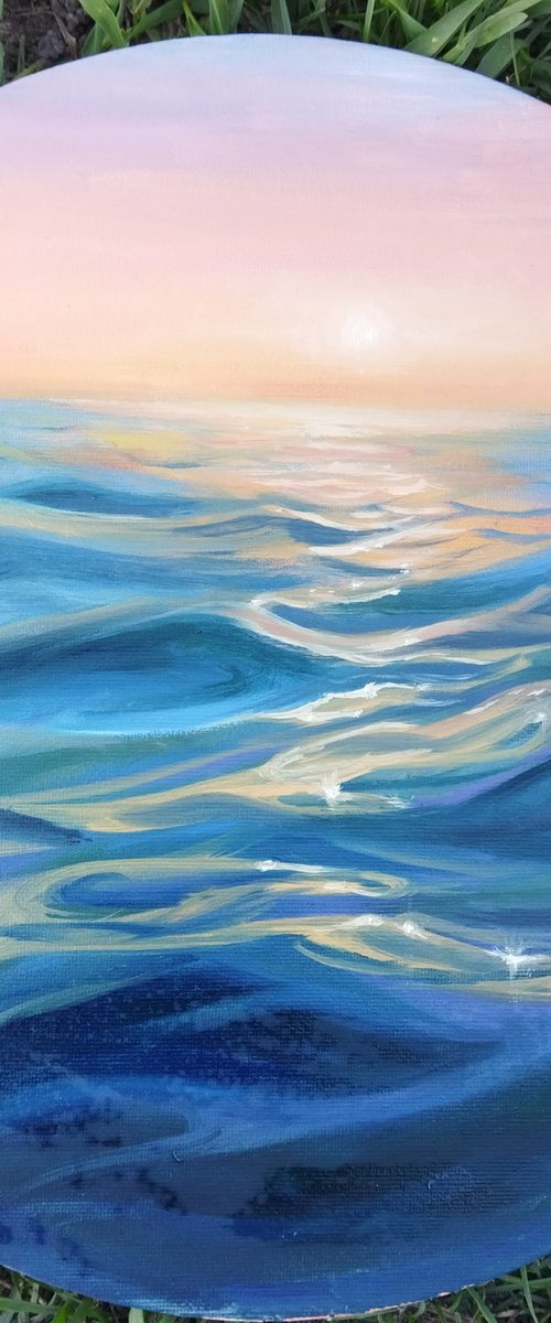 Evening Light Ocean by Ann Krasikova