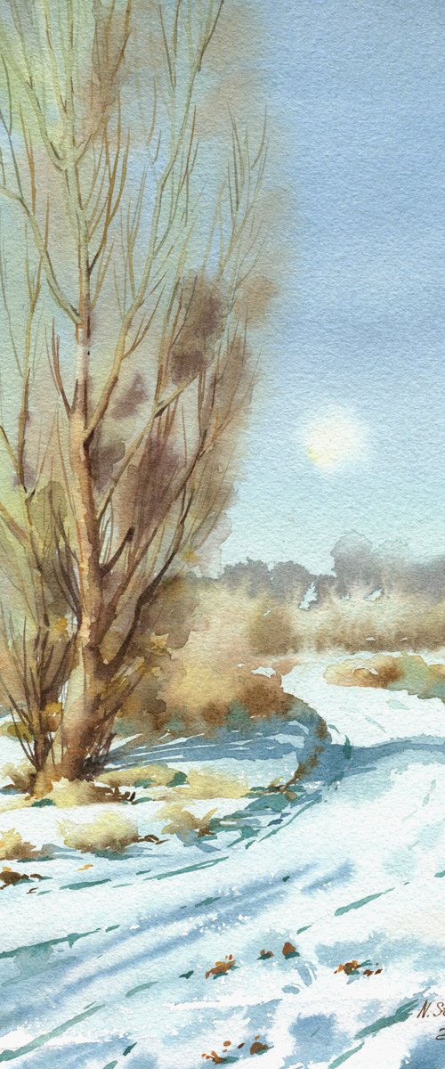 Ukrainian watercolour. February by Nina Zakharova