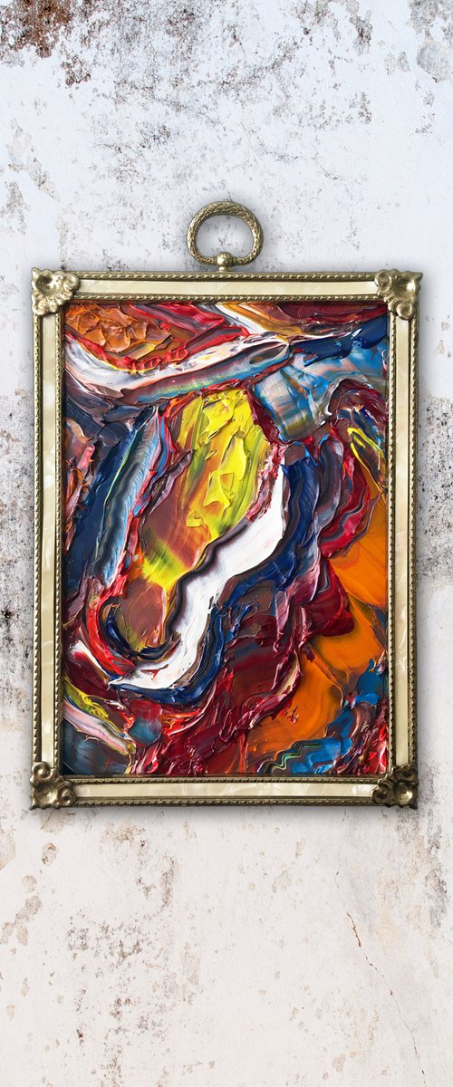 "River Of Life" - Original PMS Micro Painting, Framed - 5" x 8" by Preston M. Smith (PMS)
