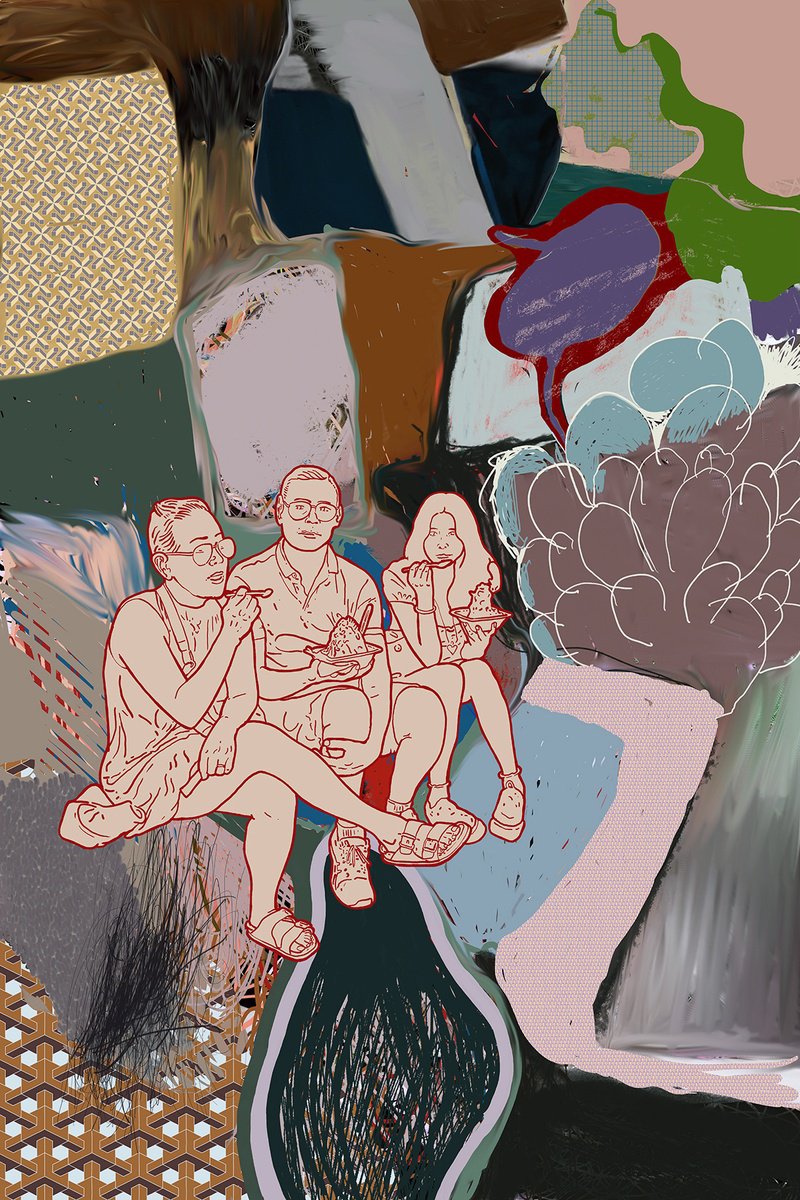 Abstract Portrait Giclee Print By Alasdair Willis, 16 X 23, Shave Ice, Original Artwork