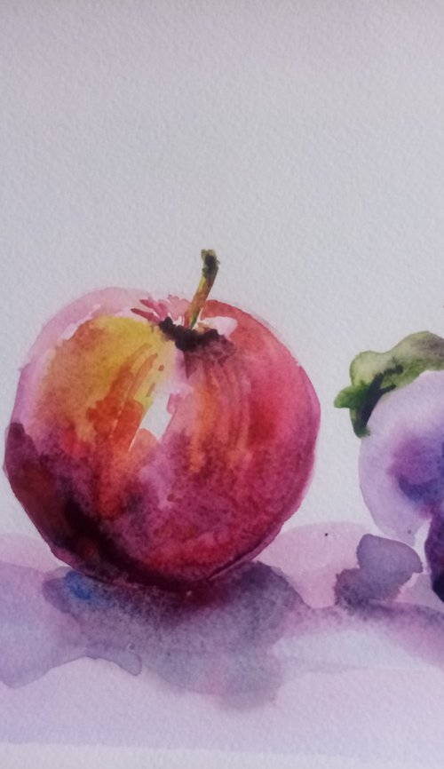 August apple and plums by Oxana Raduga