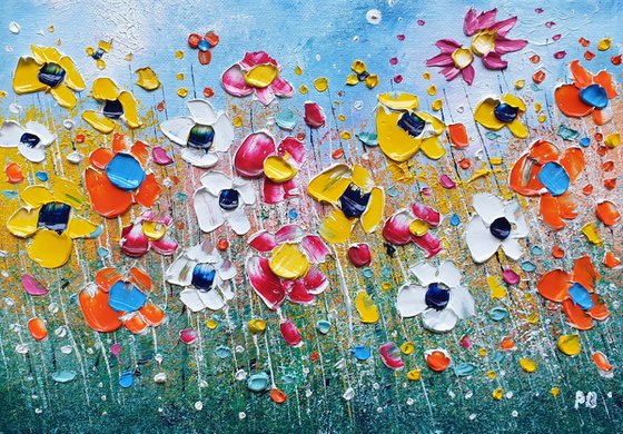 "Autumn Meadow Flowers in Love"