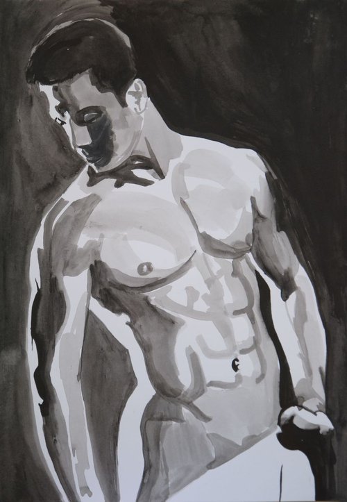 Male figure /  42 x 29.7 cm by Alexandra Djokic