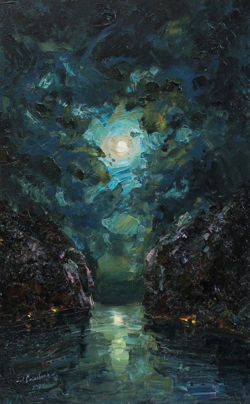 Full moon night by Alisa Onipchenko-Cherniakovska