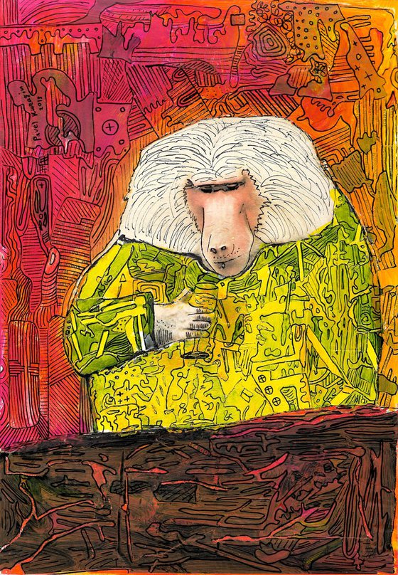 Drinking monkey