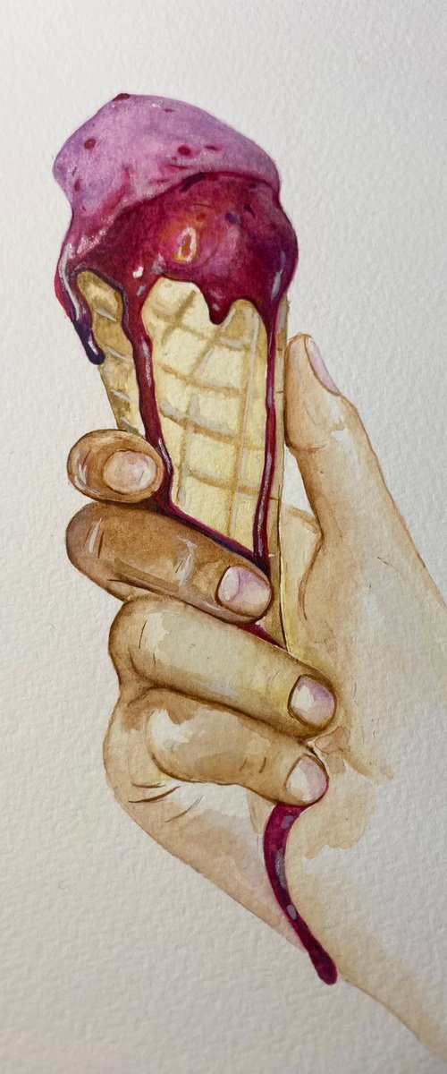 Ice cream watercolour painting by Bethany Taylor