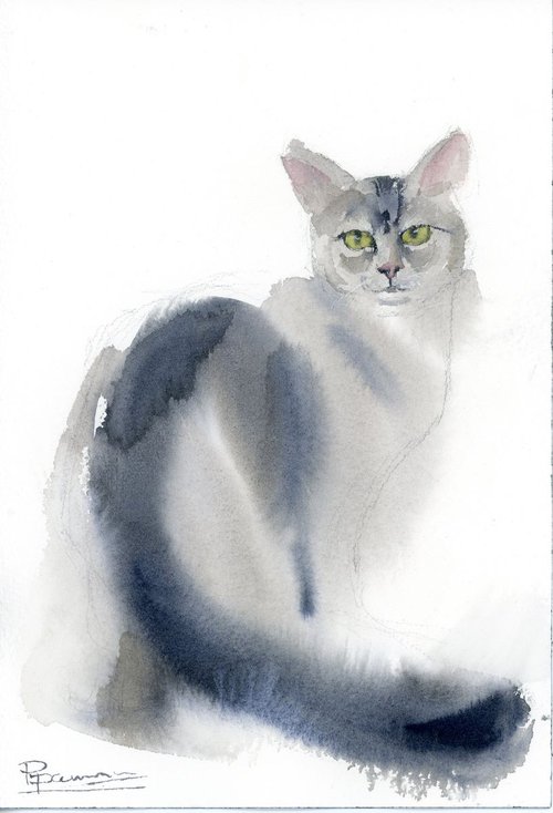 Minimalistic cat #6 by Olga Shefranov (Tchefranov)