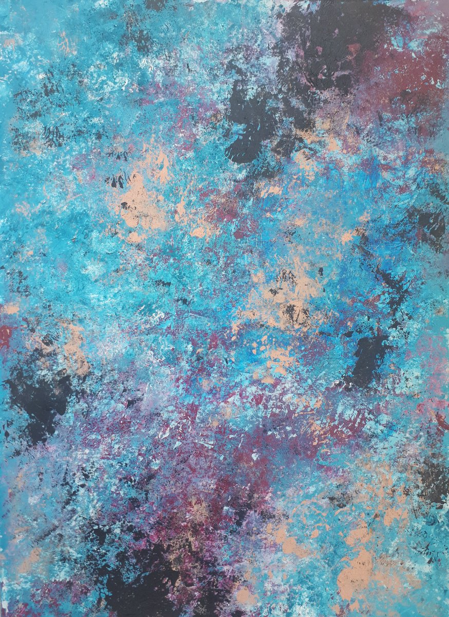 Abstract Painting By Olga Onopko, 19 X 27", Alpha State, Original Artwork