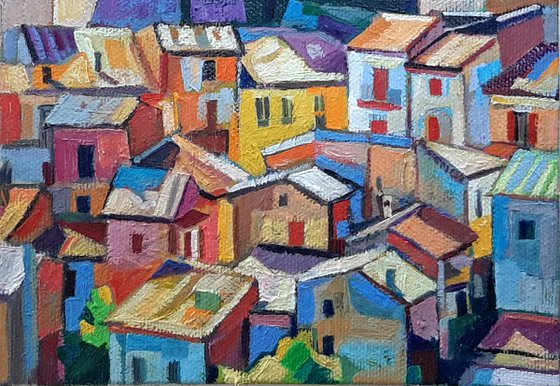 Roofs miniature I  16x11 cm