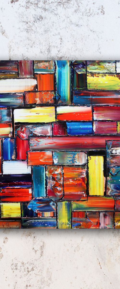 "Smorgasbord" - FREE USA SHIPPING - Original PMS Oil Painting On Canvas - 24" x 24" by Preston M. Smith (PMS)
