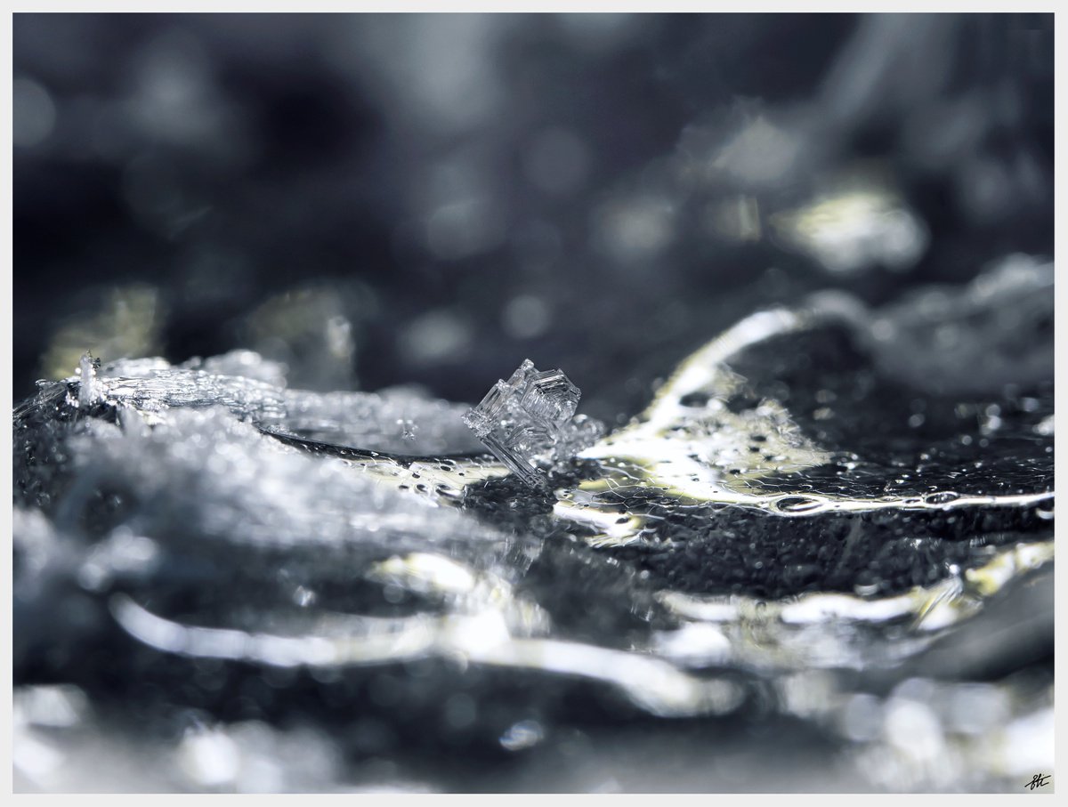 Ice Planet - abstract macro photography of an ice crystal on the frozen lake. - Fractal na... by Inna Etuvgi