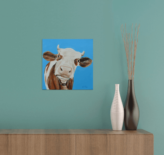 Cow portrait painting