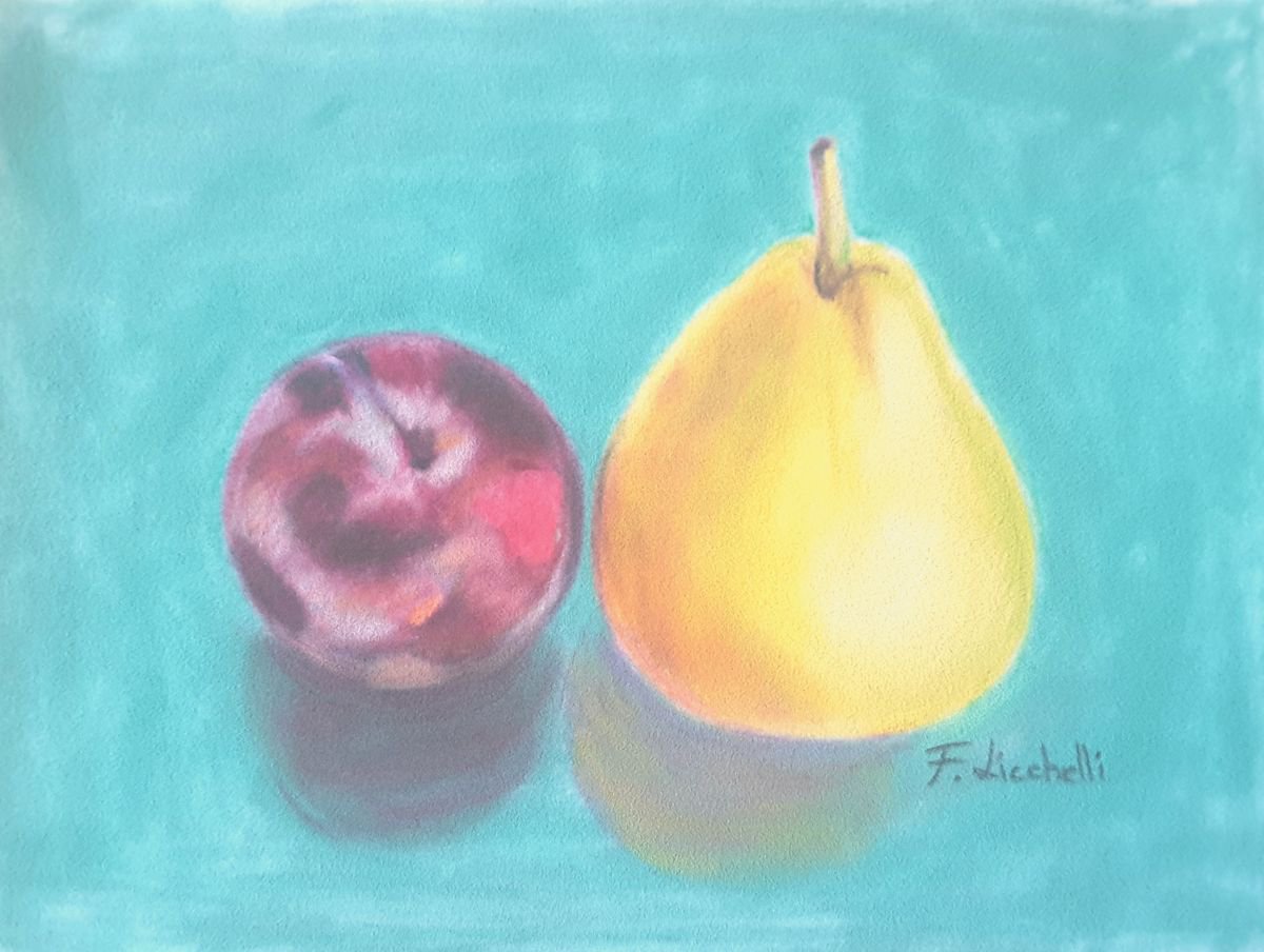 Plum and pear by Francesca Licchelli