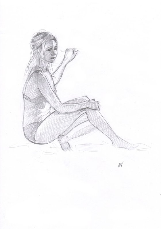 Sketch of Human body. Woman.73