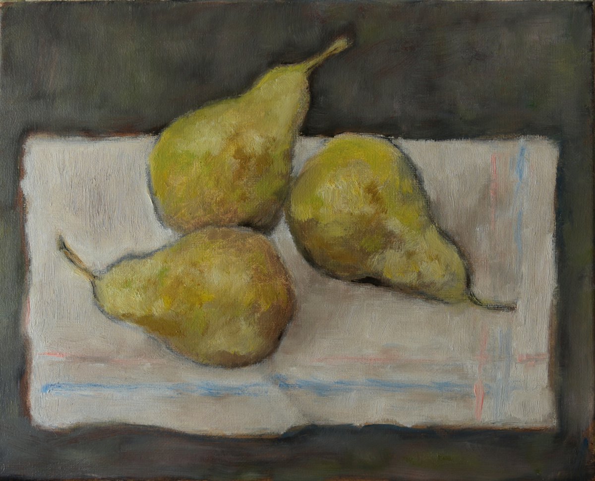 Oil Painting , Three Pears By Elena Zapassky, 12 X 9, Artwork For Sale On Artfinder