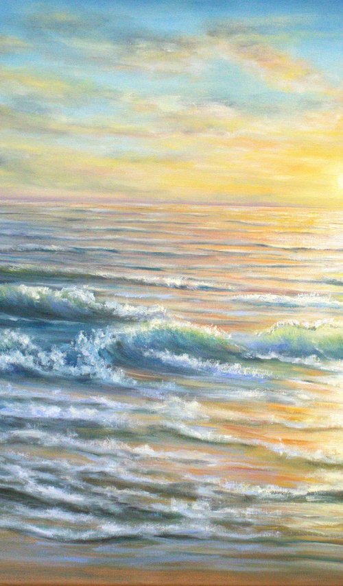 Sunset at the ocean by Ludmilla Ukrow