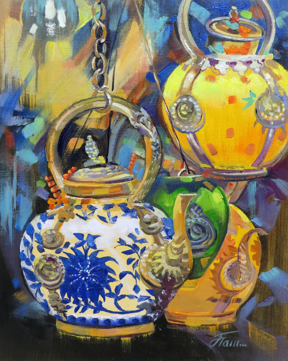 Oriental shop, 40x50, oil on canvas by Olga Panina