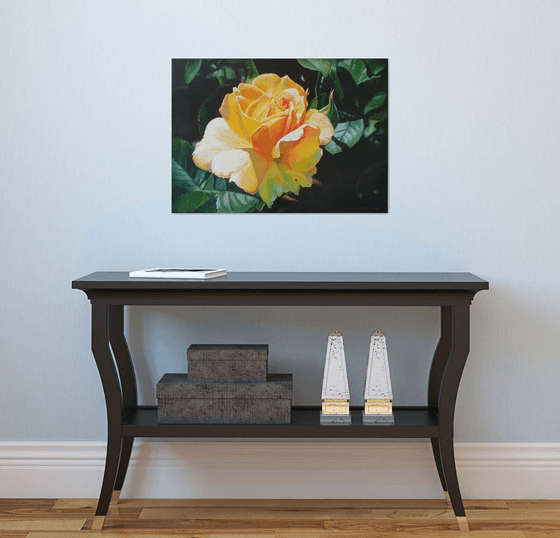 "Zuhra."   rose flower  liGHt original painting  GIFT (2018)