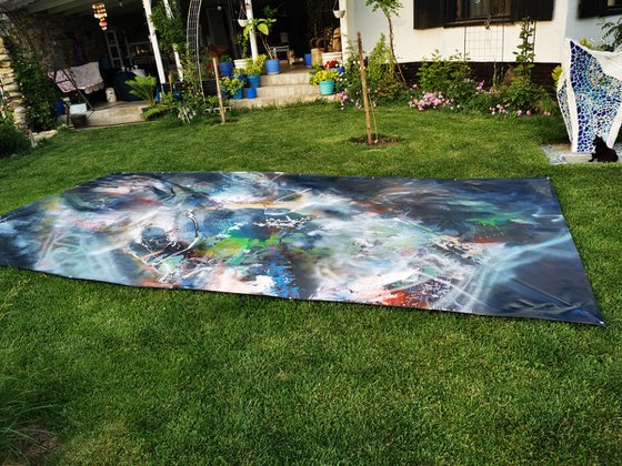 Gigantic size xxl painting 500 x 250 cm Fantastic That beauty of changing mindscape dreamscape master O Kloska