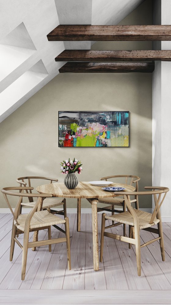 Flowers by the water.