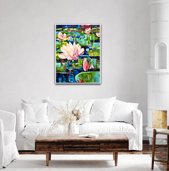 Water Lilies / 93.5 X 71.5 cm