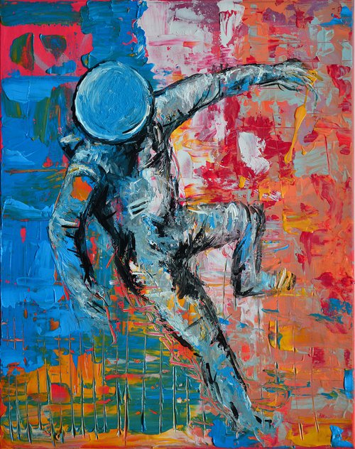 Astronaut - Original Modern Art Painting on Canvas Ready To Hang by Jakub DK - JAKUB D KRZEWNIAK