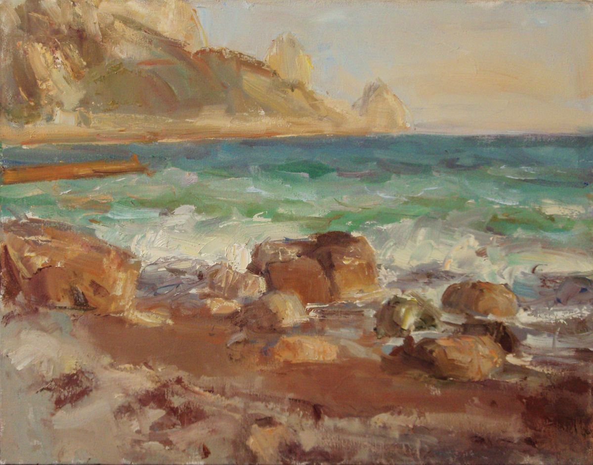 The Sea, Simeiz By Nelina Trubach-Moshnikova, 20 X 16, Artwork For Sale On Artfinder
