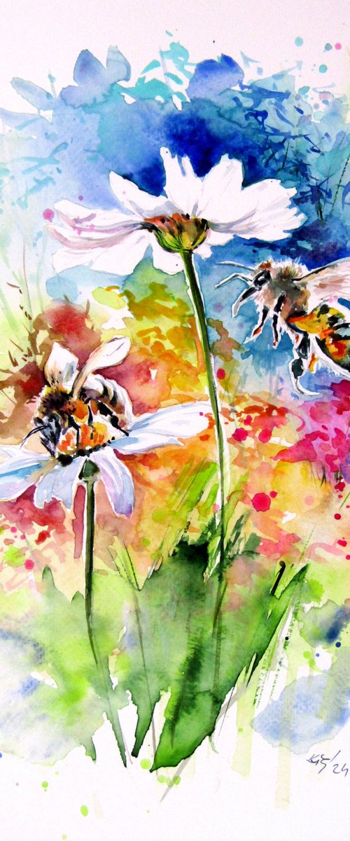 Bees and flowers by Kovács Anna Brigitta