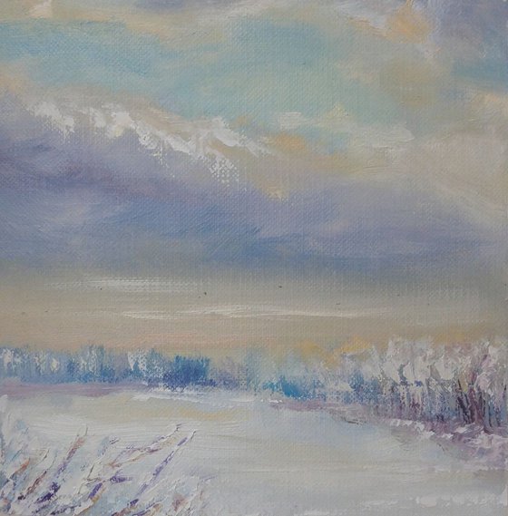 Over the frozen lake (5.1x5.1x0.1'')