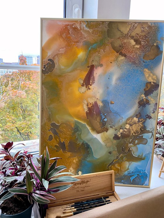 Autumn Gold Abstract Painting
