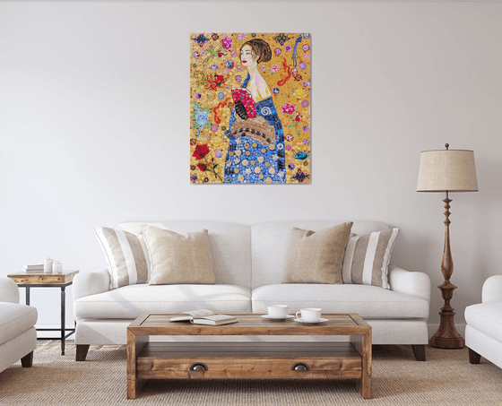 Lady with fan (Klimt inspired)