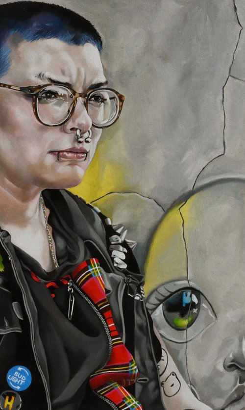 J and graffiti, Martin Street by Jo Beer