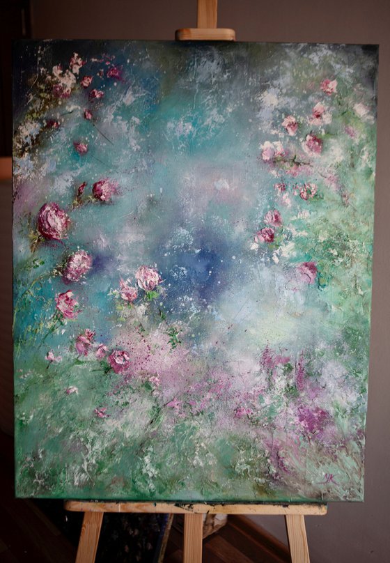 Look through the flowers - 70*90 cm