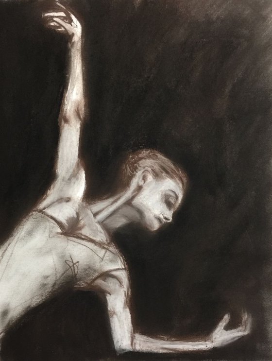 Ballet Dancers Drawing In pastel A3