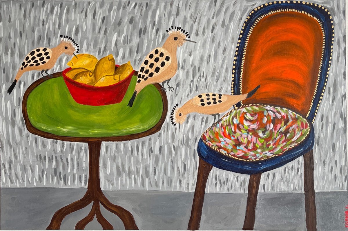 Abstract Still Life Acrylic Painting By Sophia Oshodin, 30 X 20", Echo Of Silence, Original Artwork