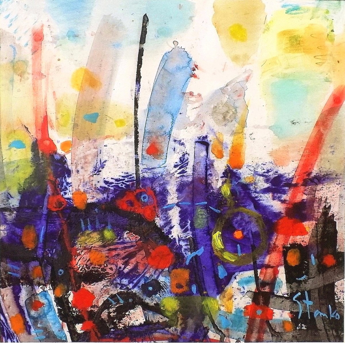 Abstract Drawing , Abstract Landscape-Vi By Stanislav Bojankov, 13 X 13, Artwork For Sale On Artfinder
