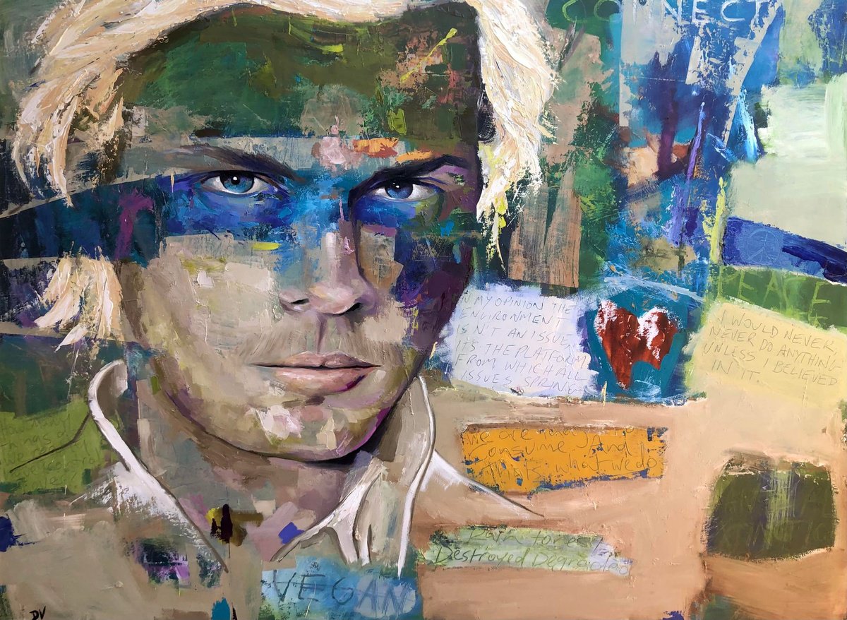 Impressionistic Portrait Oil Painting By Damien Venditti, 47 X 35, Riverlution, Original Artwork