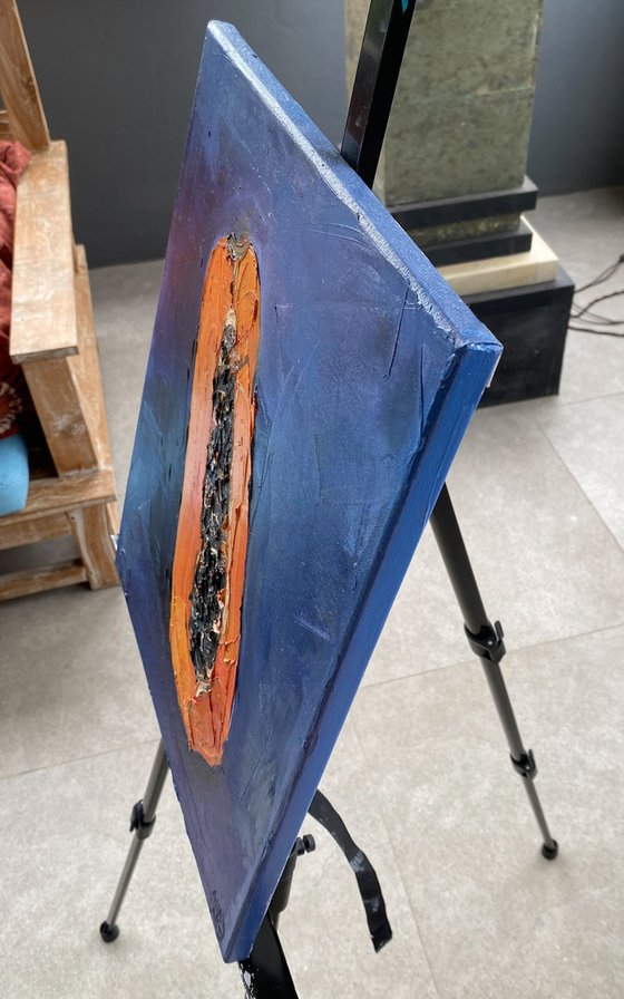 Papaya Impasto Oil Painting