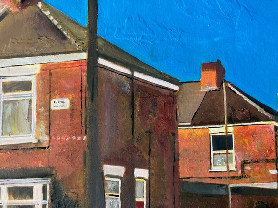 Blue Sky Over Terraced Houses