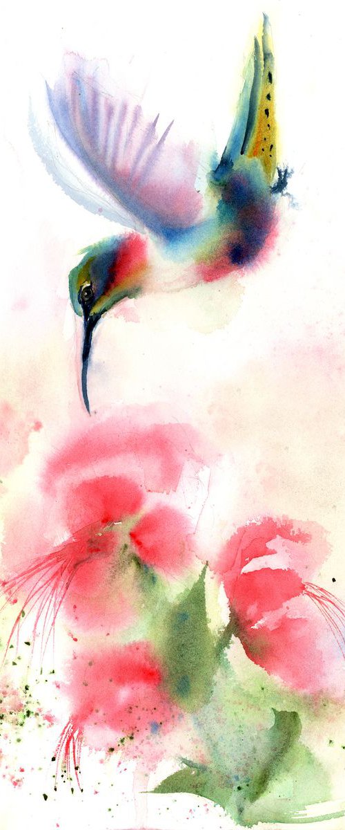 Hummingbird with flower (3) by Olga Tchefranov (Shefranov)