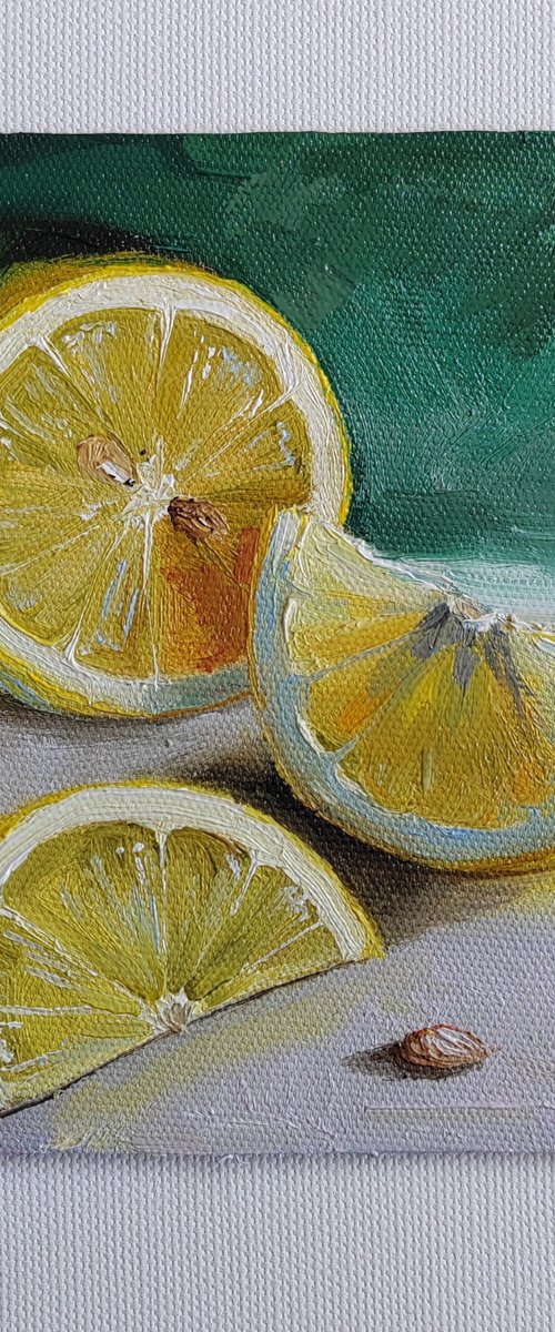 Lemon fruit mini still life by Leyla Demir