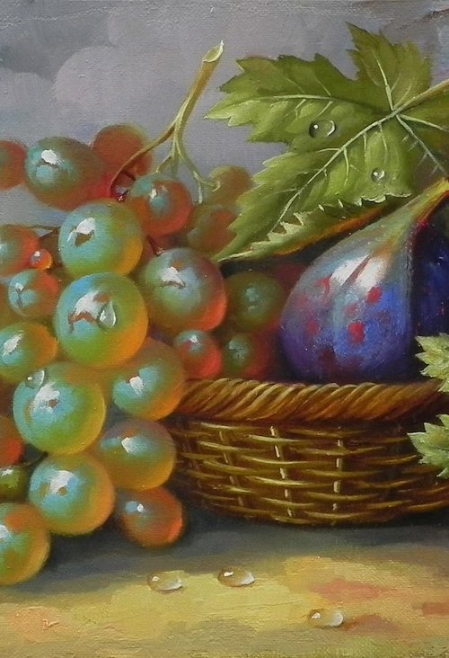 "Dessert" Oil on canvas Original art Kitchen decor by Tetiana Novikova